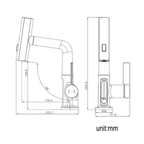 Digital Single Hole Brass Hot and Cold Basin Tap_Sliver