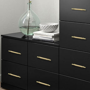 Modern Brass Knurled Handles for Kitchen Cabinets