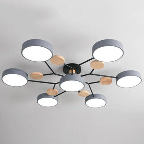 Modern Round Branch Type LED Semi-Recessed Ceiling Light