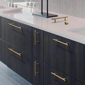 Brushed Brass Euro Style Cabinet Handles for Kitchen