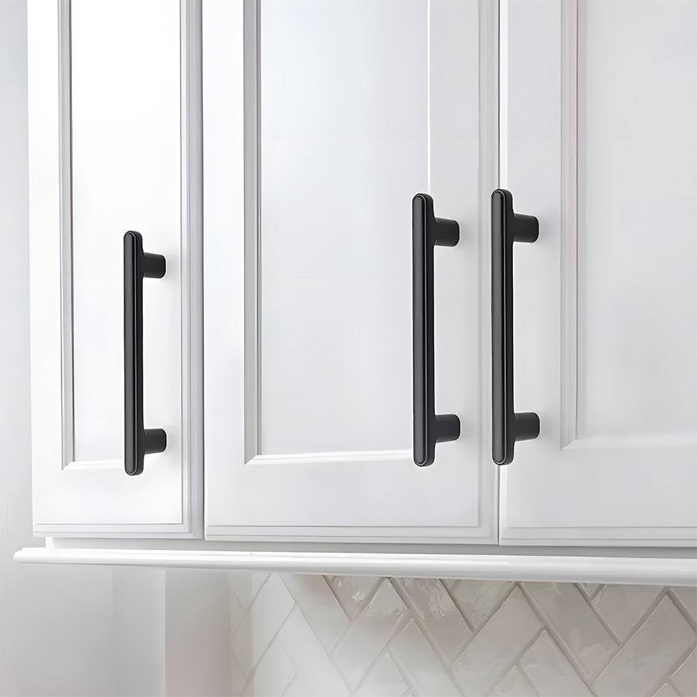 Modern Zinc Alloy T Bar Knobs & Grooved Bar Cabinet Pulls