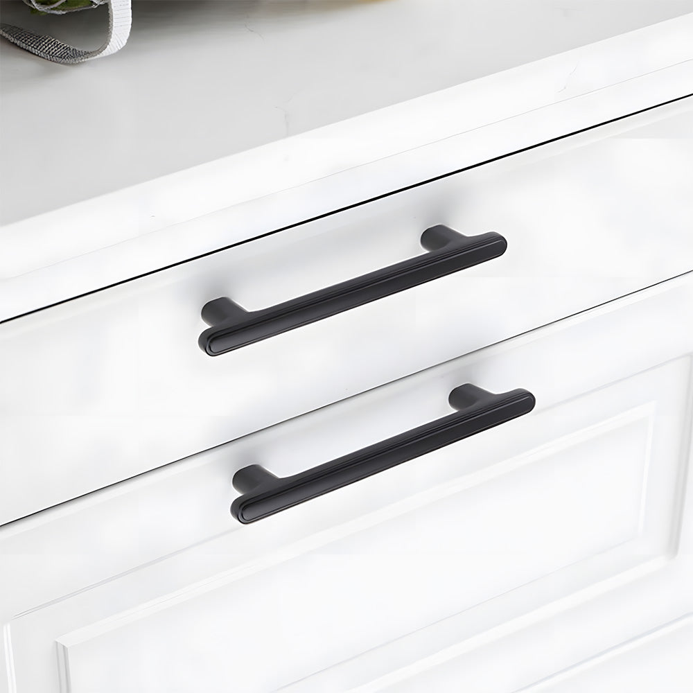 Modern Zinc Alloy T Bar Knobs & Grooved Bar Cabinet Pulls