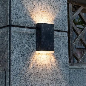 Black IP65 Solar Powered Up Down Outdoor Wall Light