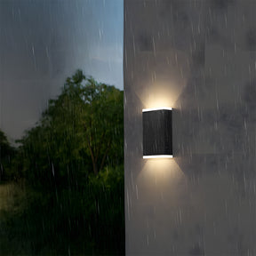 Black IP65 Solar Powered Up Down Outdoor Wall Light