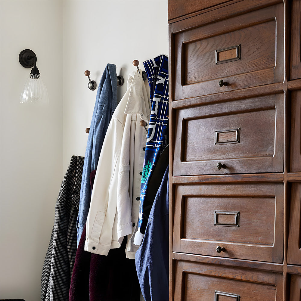 Walnut Cupboard Knobs & Wall Hooks
