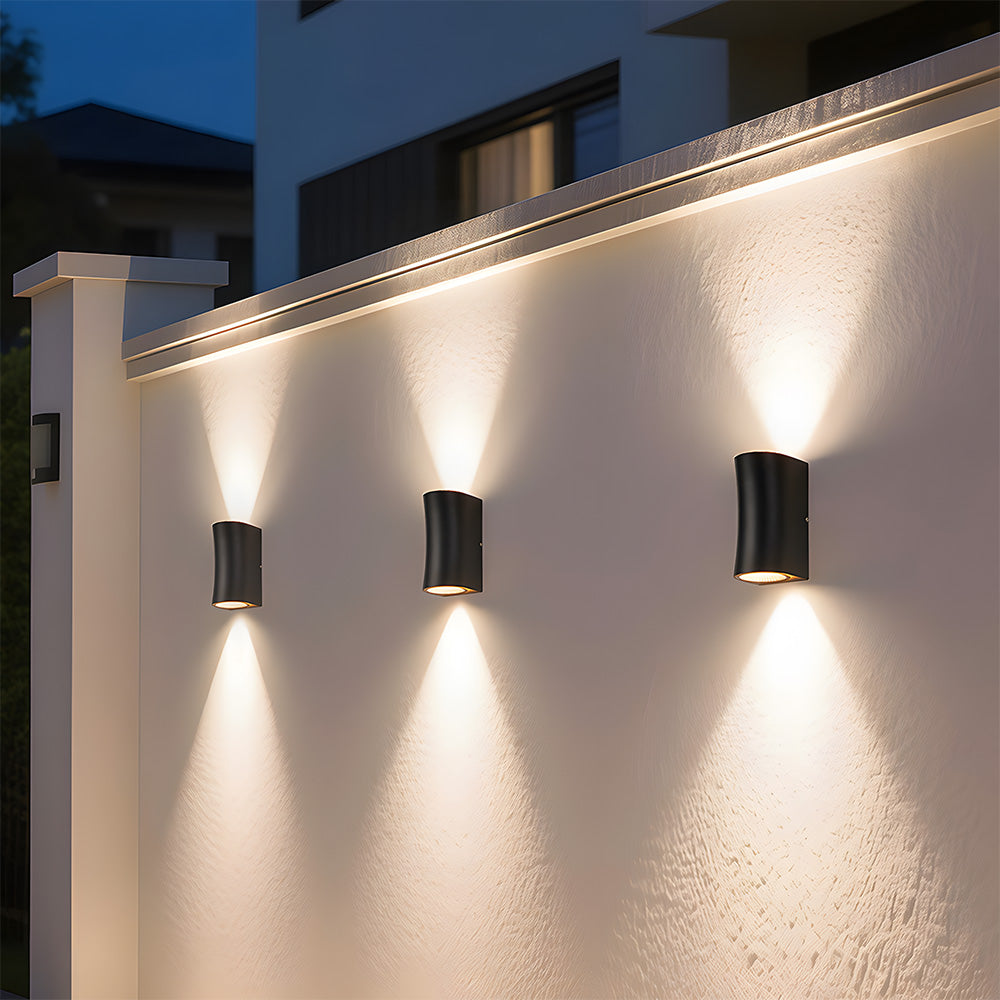 IP65 Curved & Square Up Down Exterior Sconce
