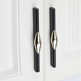 Aluminum Alloy Simple Black Gold Cabinet Handle