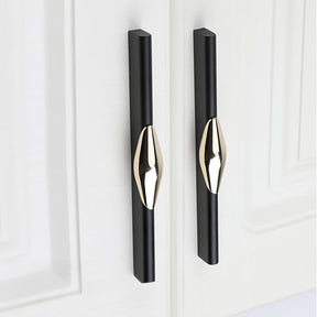 Aluminum Alloy Simple Black Gold Cabinet Handle