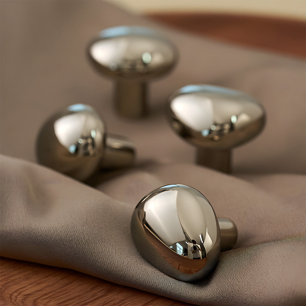 Organic Pebble Brushed Mushroom Cupboard Knobs
