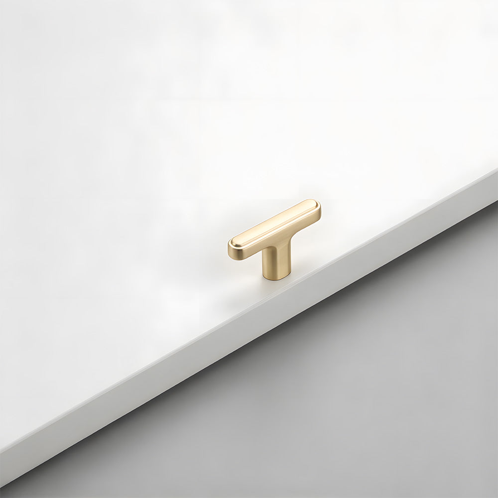 Modern Zinc Alloy T Bar Knobs & Grooved Bar Cabinet Pulls
