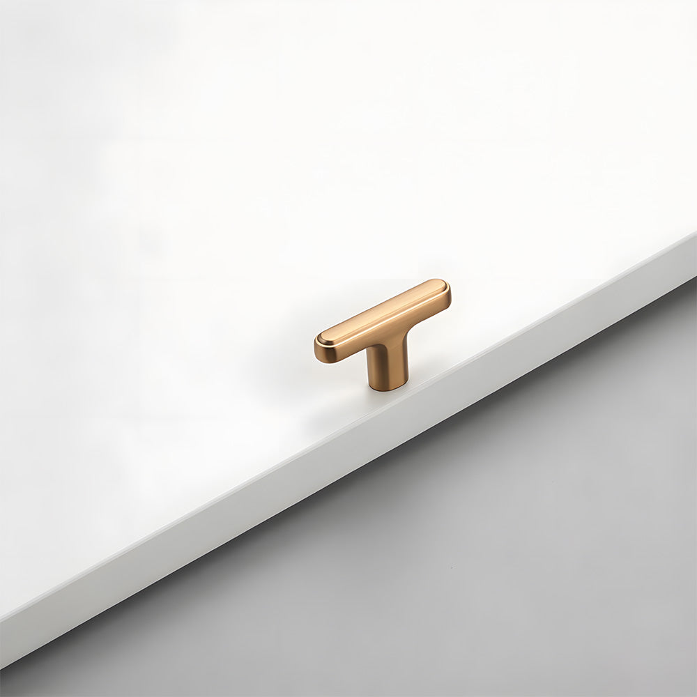 Modern Zinc Alloy T Bar Knobs & Grooved Bar Cabinet Pulls