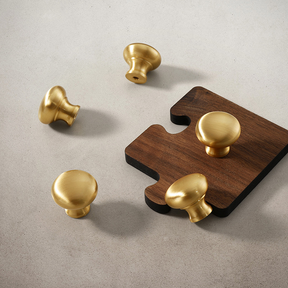 Modern Brass Gold Mushroom Head Cabinet Knobs