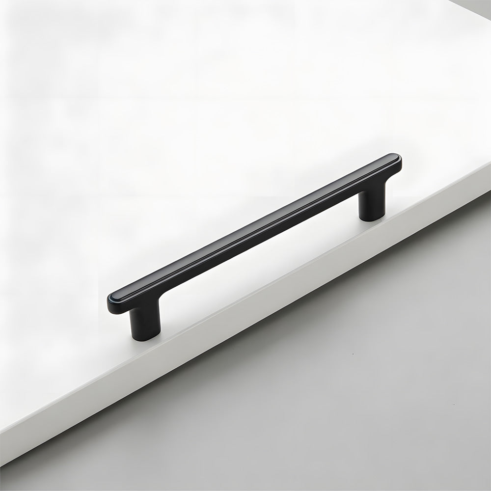 Modern Zinc Alloy T Bar Knobs & Grooved Bar Cabinet Pulls