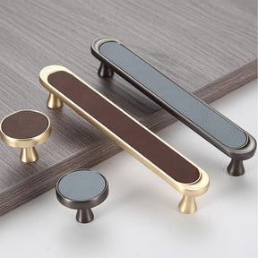 Modern Deco Leather Drawer Handles