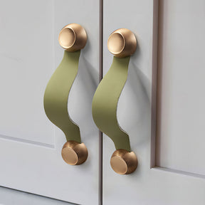 Modern Design Leather Cabinet Drawer Handles and Knobs