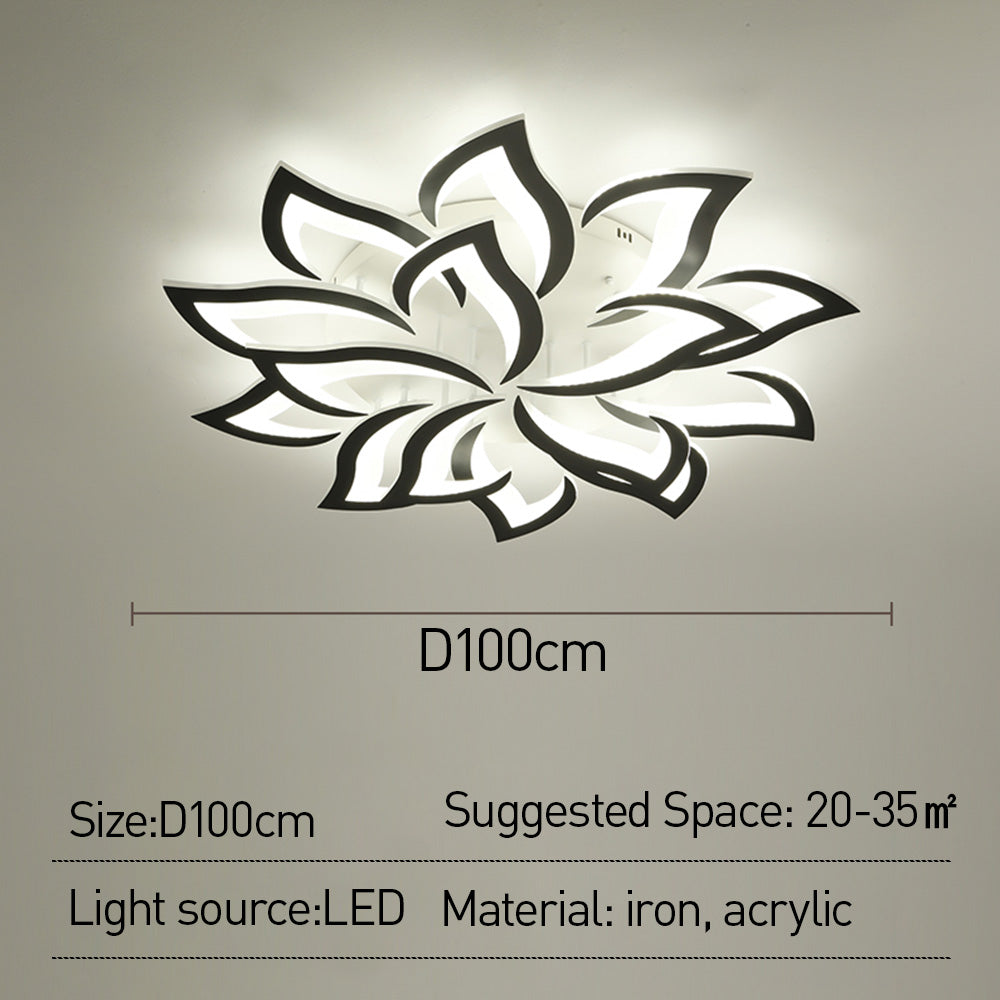 Contemporary Flower Shape Iron Living Room LED Ceiling Light