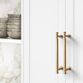 Modern T-Bar Gold Cabinet Handles