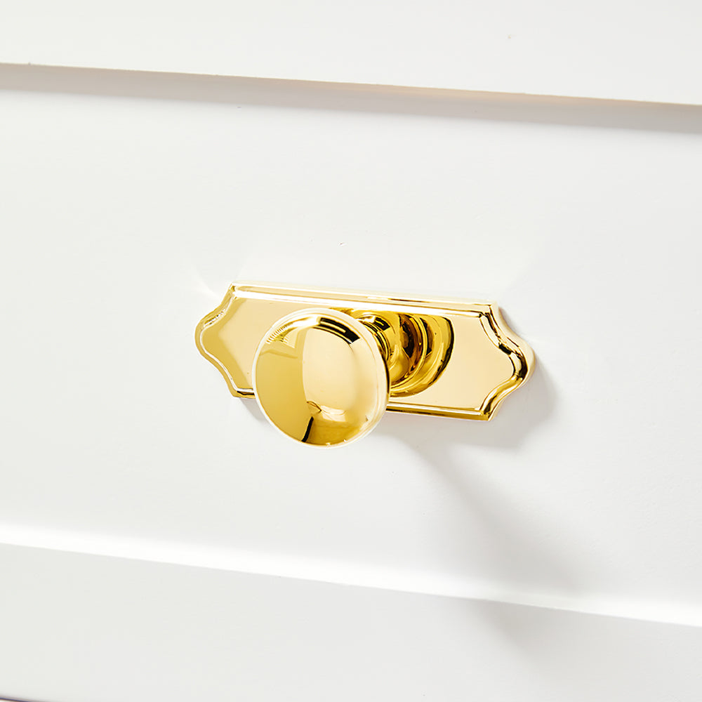 Beautify Holes Gold Kitchen Cabinets knobs with Backplate