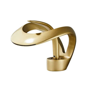 Elegant Single Handle Solid Brass Waterfall Taps_ Gold