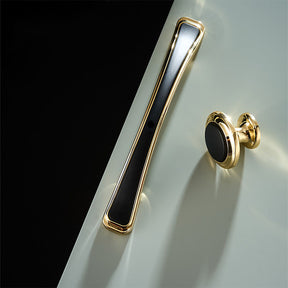 Luxury Zinc Alloy Black Gold Cabinet Handles