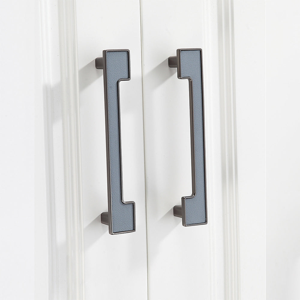 Modern Square Leather Cabinet Handles