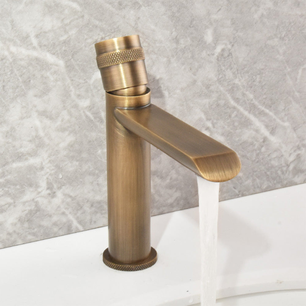 Heavy Duty Single Hole Brass Bathroom Sink Tap_Bronze