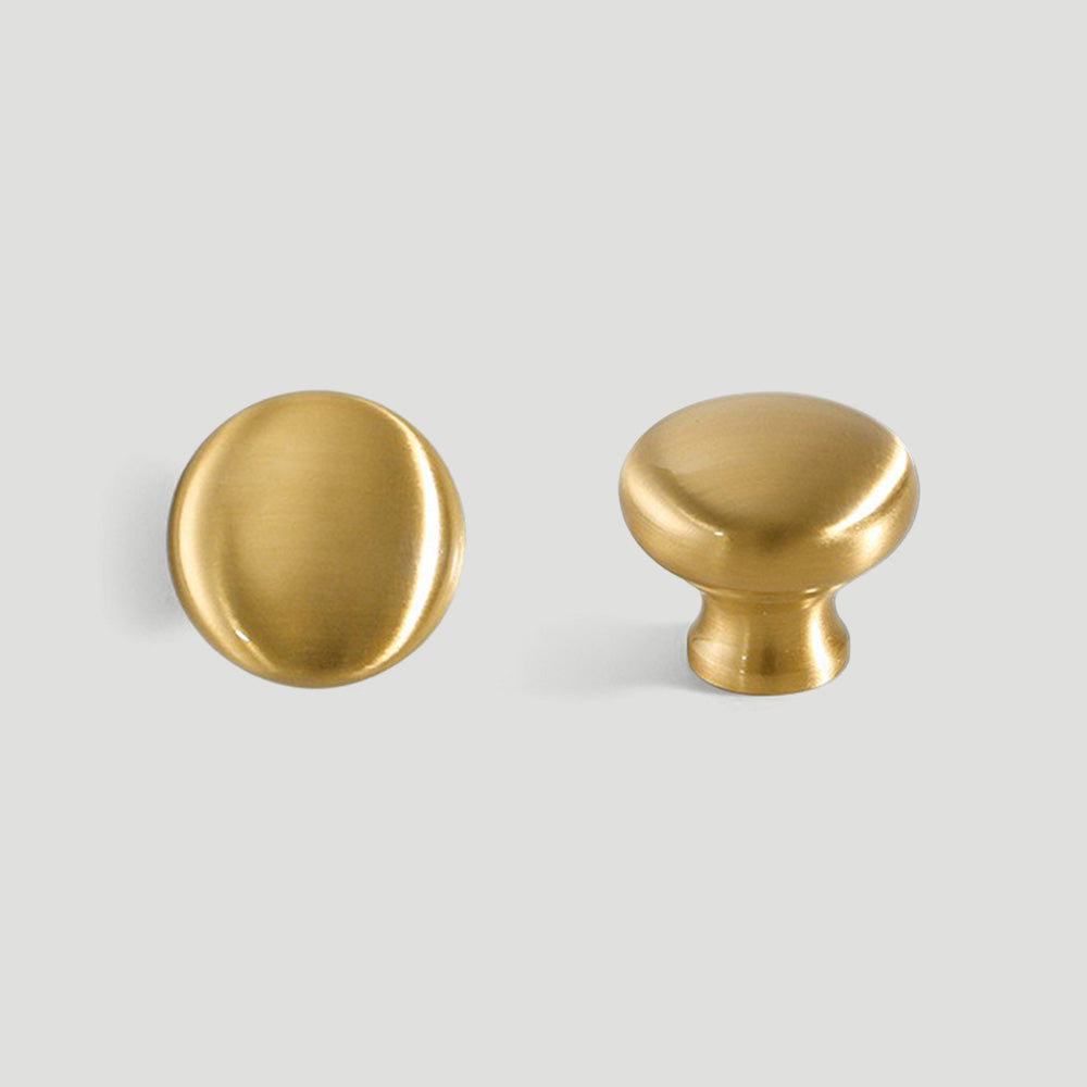 Modern Brass Gold Mushroom Head Cabinet Knobs