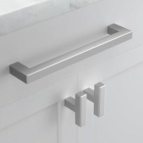 1 Pack Solid Brushed Satin Square Bar Pull Handles