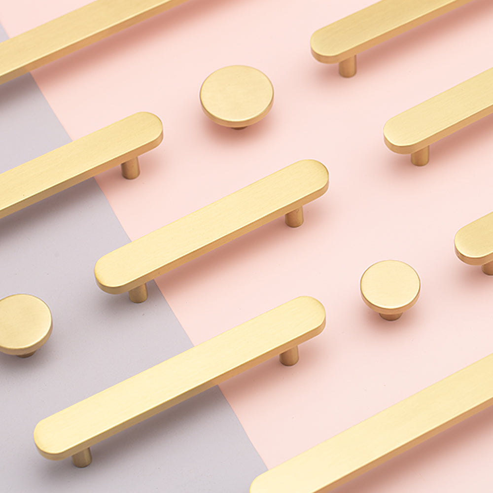 Modern Simple Brass Gold Cabinet Handles