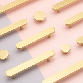 Modern Simple Brass Gold Cabinet Handles