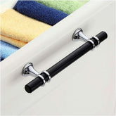 Brushed Nickel & Black Solid Cabinet Pulls