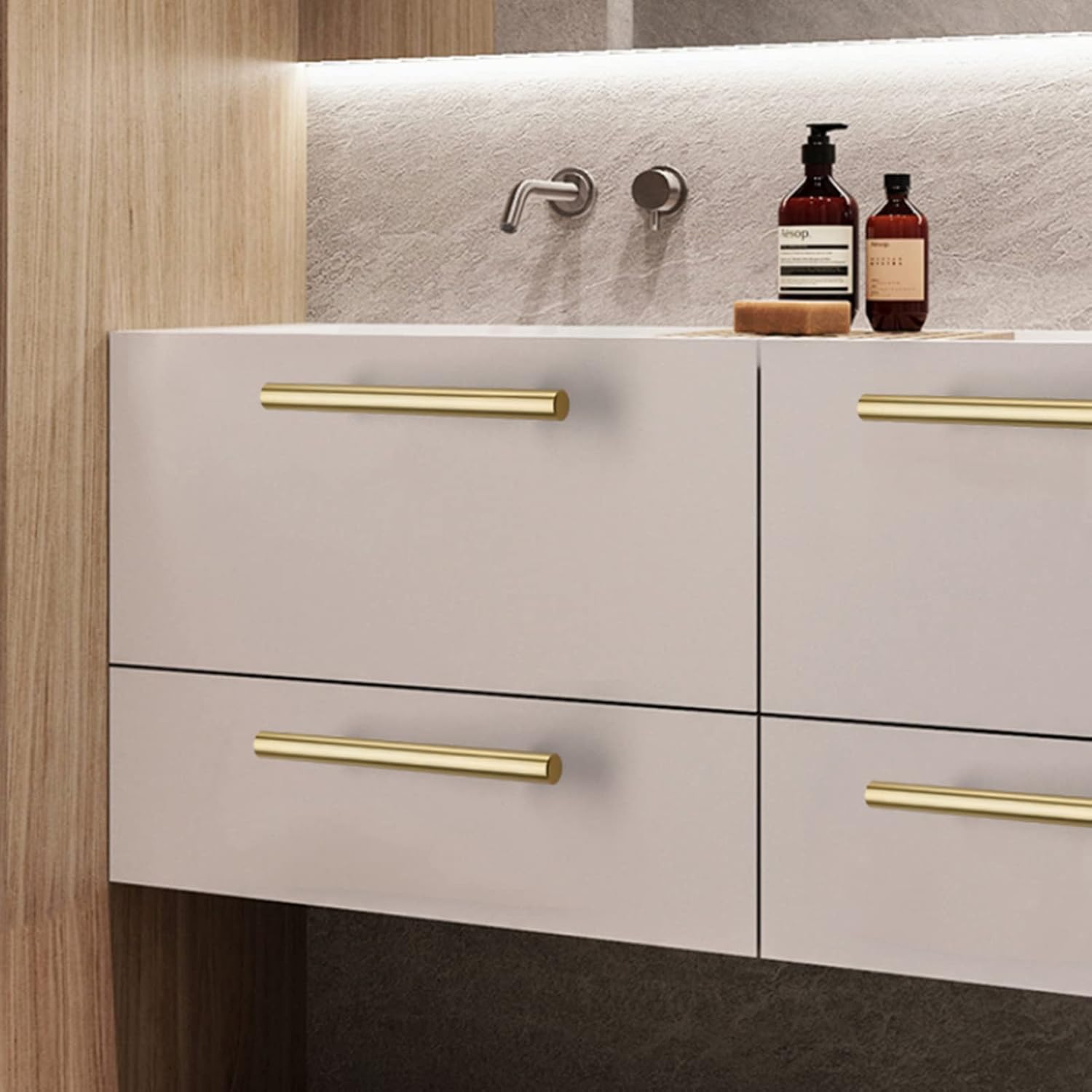 Brushed Brass Euro Style Cabinet Handles for Kitchen