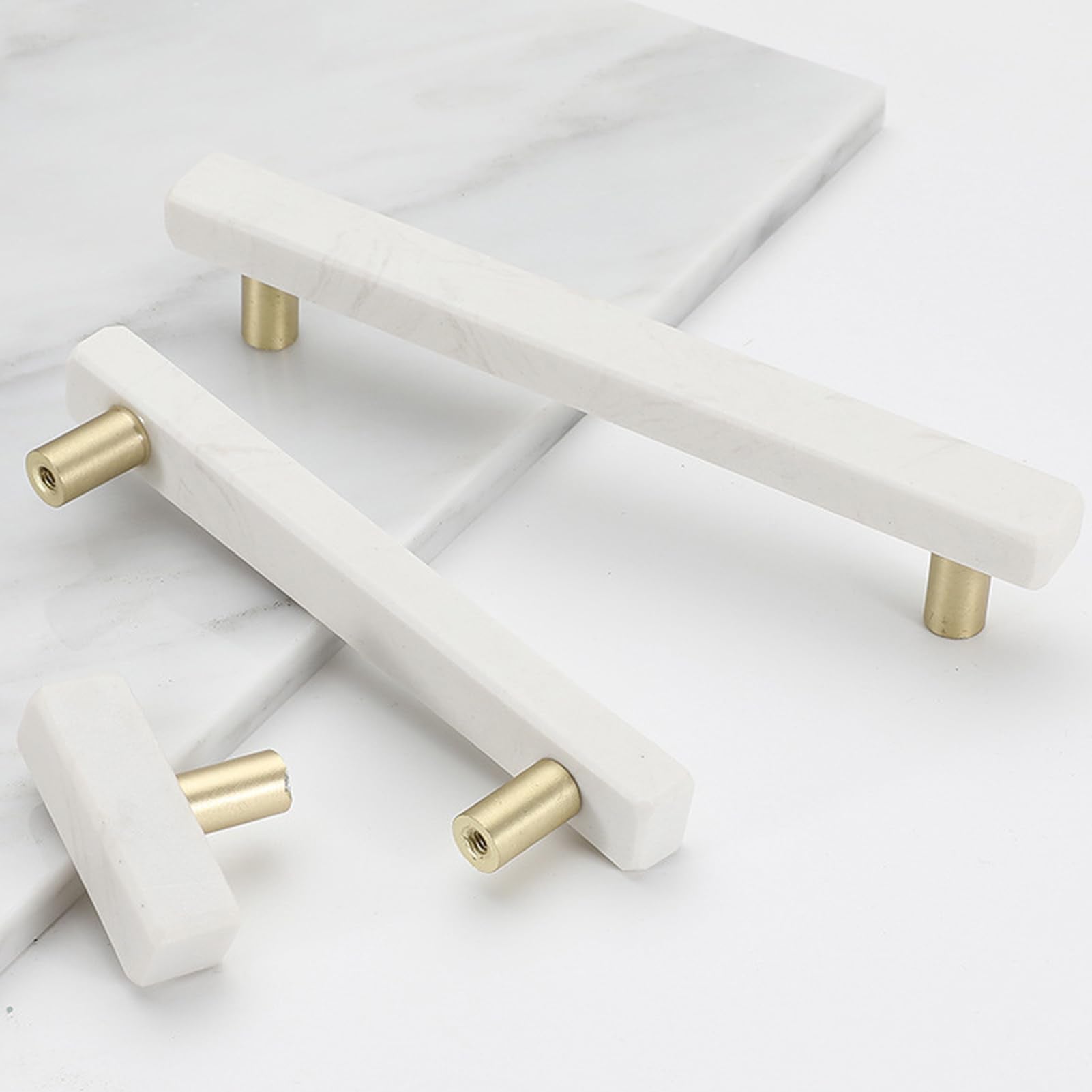 White Marble Cabinets Pulls