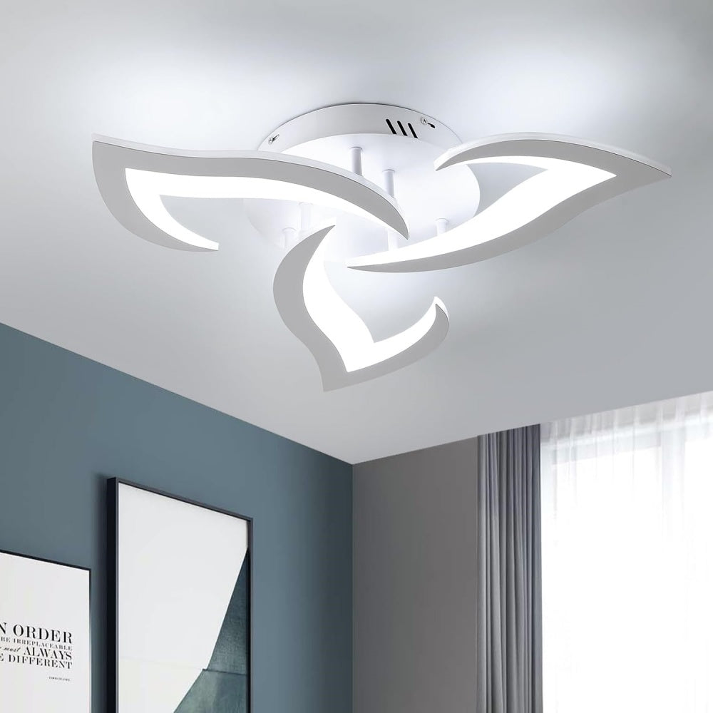 Contemporary Flower Shape Iron Living Room LED Ceiling Light