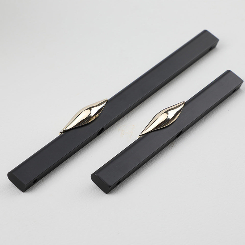 Aluminum Alloy Simple Black Gold Cabinet Handle