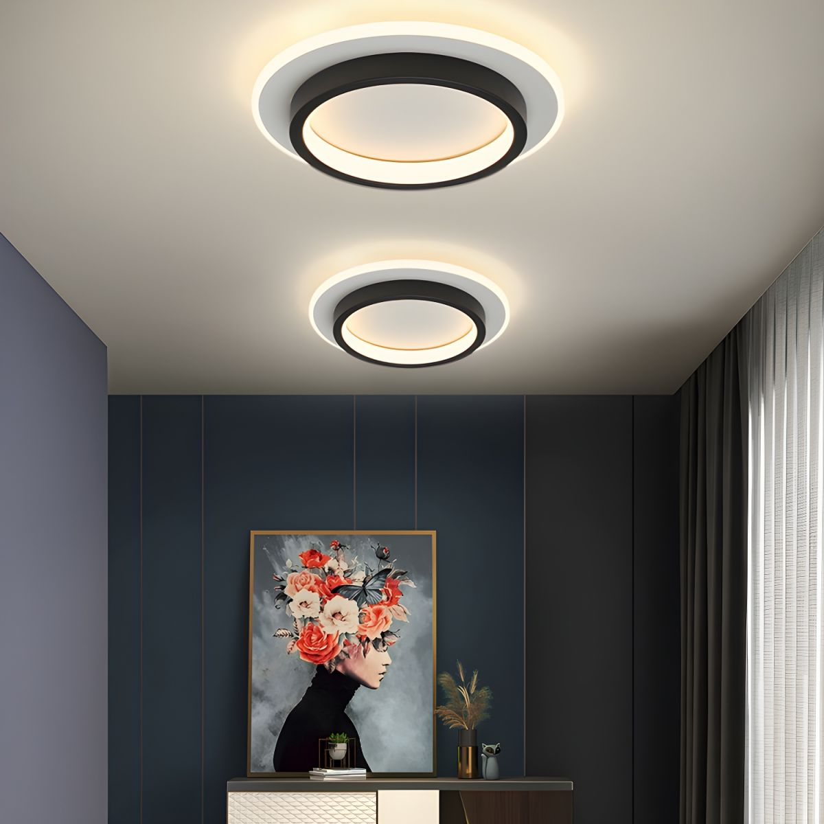 Round Metal Acrylic LED Hallway Ceiling Lights