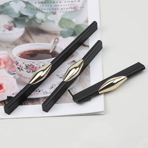 Aluminum Alloy Simple Black Gold Cabinet Handle