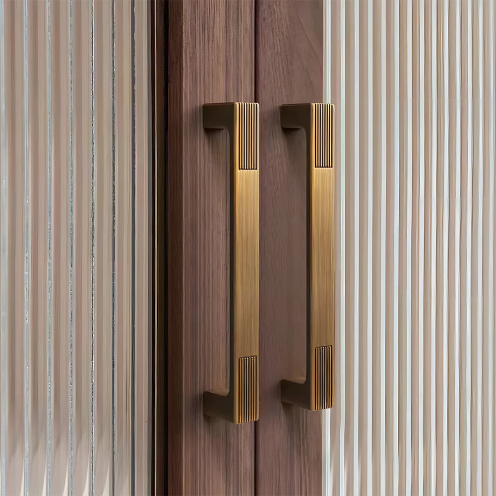 Square Textured Gold & Black Drawer Handles