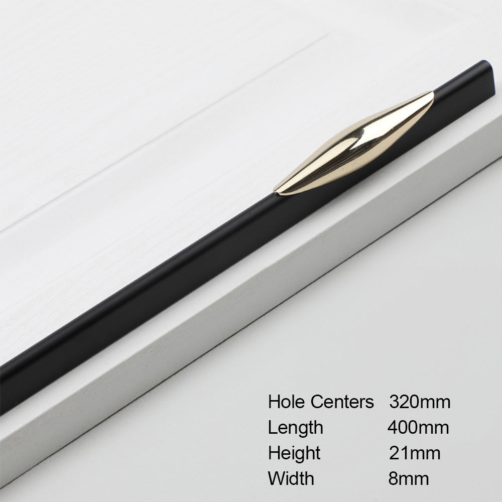 Aluminum Alloy Simple Black Gold Cabinet Handle