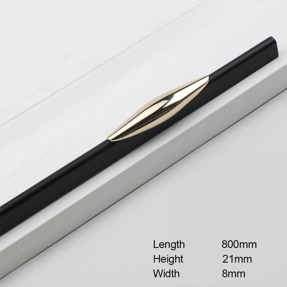 Aluminum Alloy Simple Black Gold Cabinet Handle