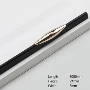 Aluminum Alloy Simple Black Gold Cabinet Handle