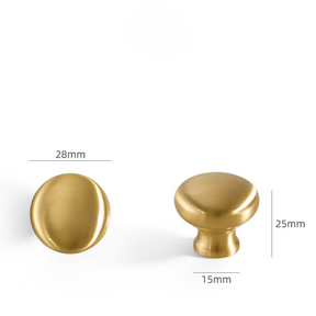 Modern Brass Gold Mushroom Head Cabinet Knobs