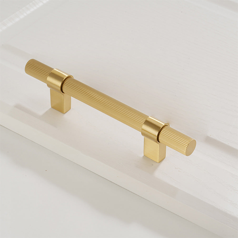 Solid Brass Knurled Hardware Kitchen Cabinet Pull