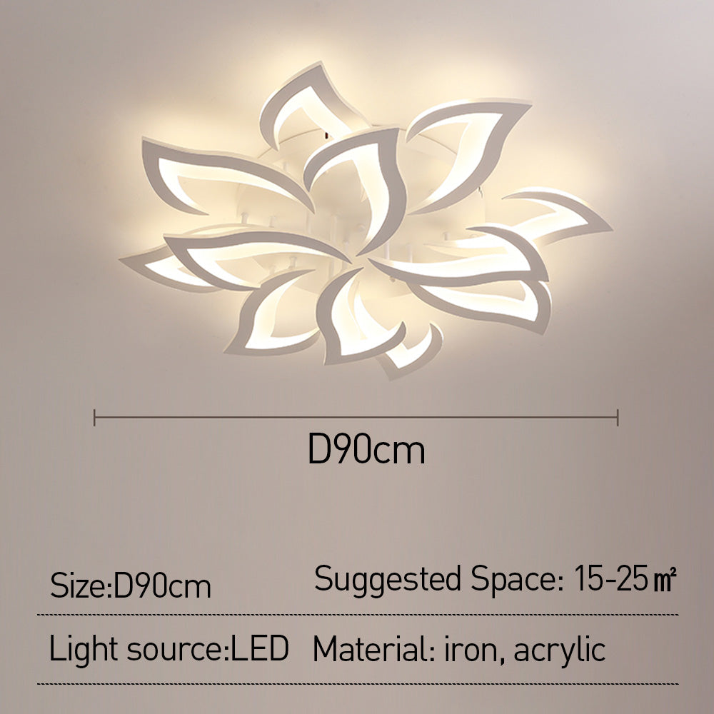 Contemporary Flower Shape Iron Living Room LED Ceiling Light