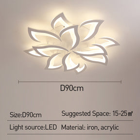 Contemporary Flower Shape Iron Living Room LED Ceiling Light