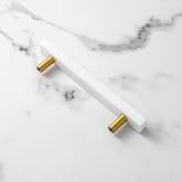 Light Luxury Marble Brass Square Cabinet Handles