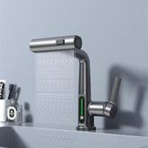 Digital Single Hole Brass Hot and Cold Basin Tap_Gunmetal Gray