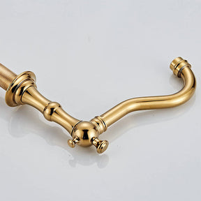 Brass Dual Cross Handles 3 Hole Basin Tap_Bronze