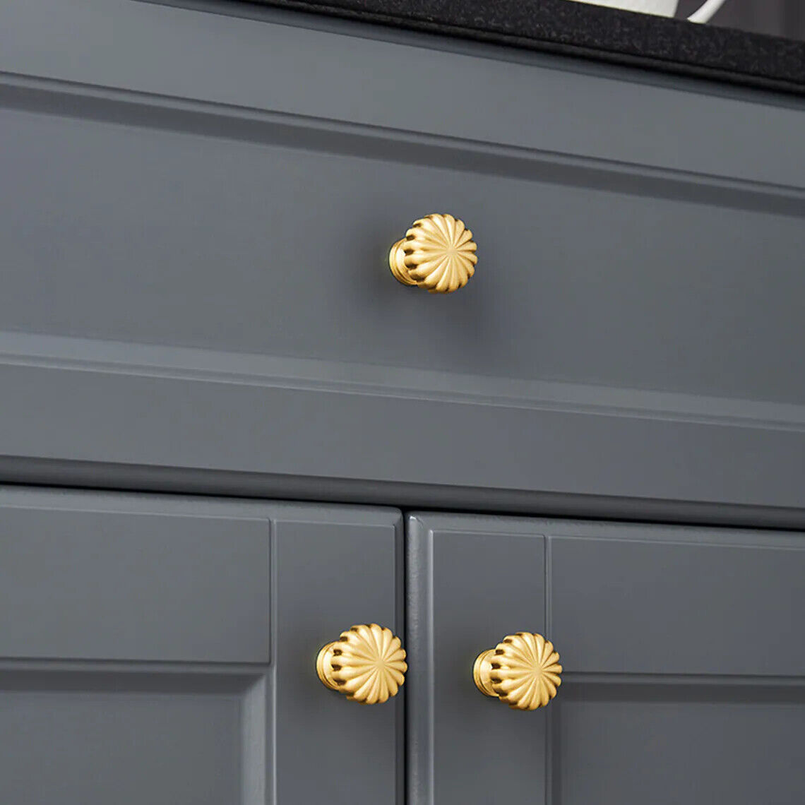 Gold Brass Furniture Hardware Single Hole Knobs