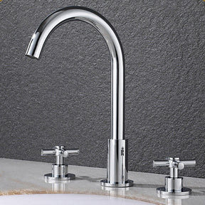 Modern 2-handle Brass Widespread Bathroom Tap_Chrome